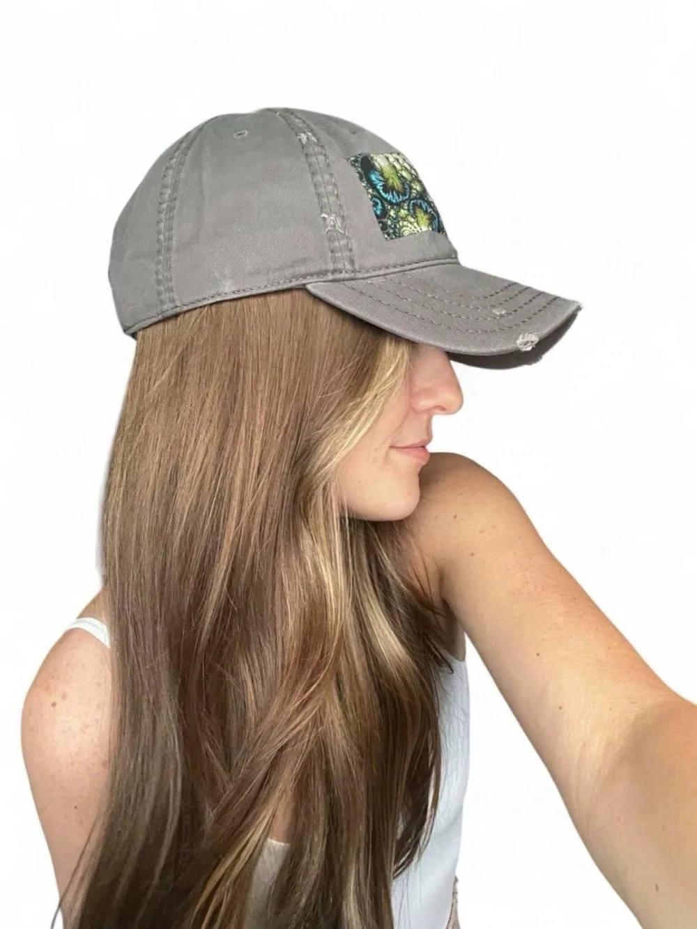 Custom distressed trucker baseball hat